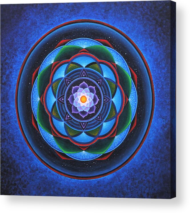 Mandala Acrylic Print featuring the painting Across the Universe by Erik Grind