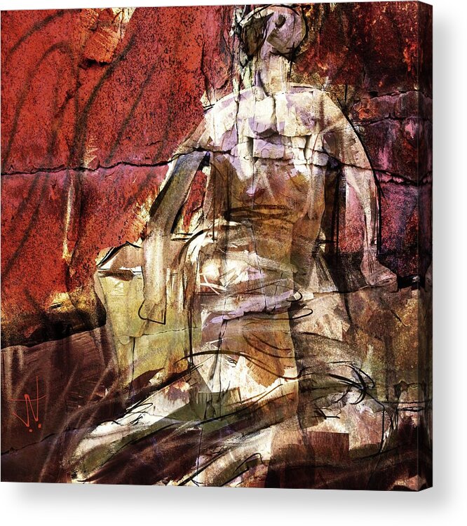 Abstract Acrylic Print featuring the digital art After Henry Moore IIII by Jim Vance