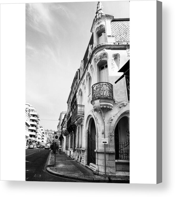 Europe Acrylic Print featuring the photograph #agen #france #travel #bw by Georgia Clare