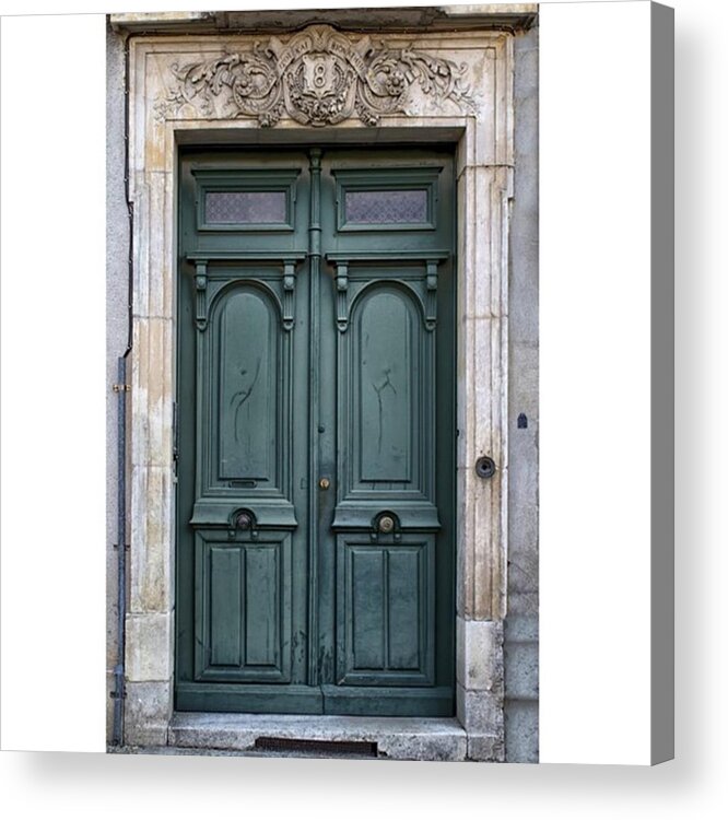 Europe Acrylic Print featuring the photograph Agen Teal Green Door #door #doors by Georgia Clare