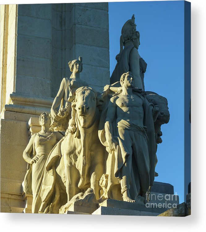 Minolta Rokkor-pg Mc 58mm F1.2 Acrylic Print featuring the photograph Agriculture Allegorie Monument To The Constitution Of 1812 Cadiz Spain by Pablo Avanzini