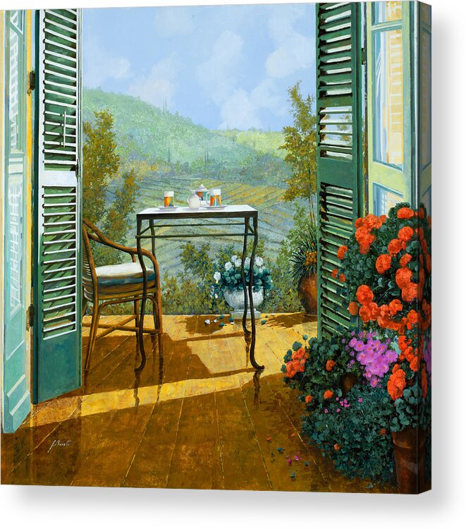 Terrace Acrylic Print featuring the painting Alle Dieci Del Mattino by Guido Borelli