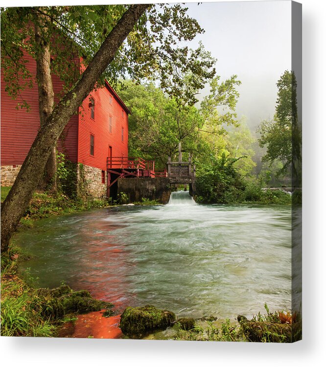 Alley Spring Mill Acrylic Print featuring the photograph Alley Spring Mill - Square Format by Gregory Ballos