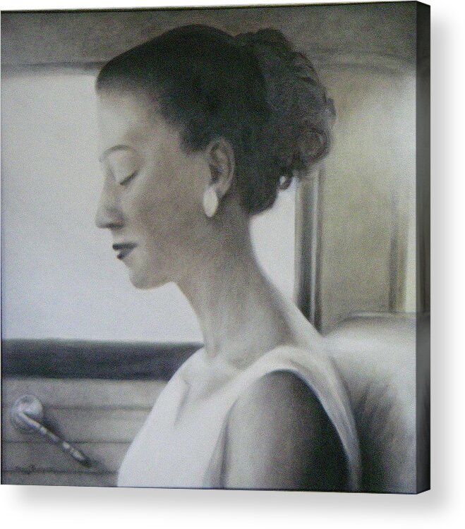 Black Acrylic Print featuring the painting Allie by Susan Thompson