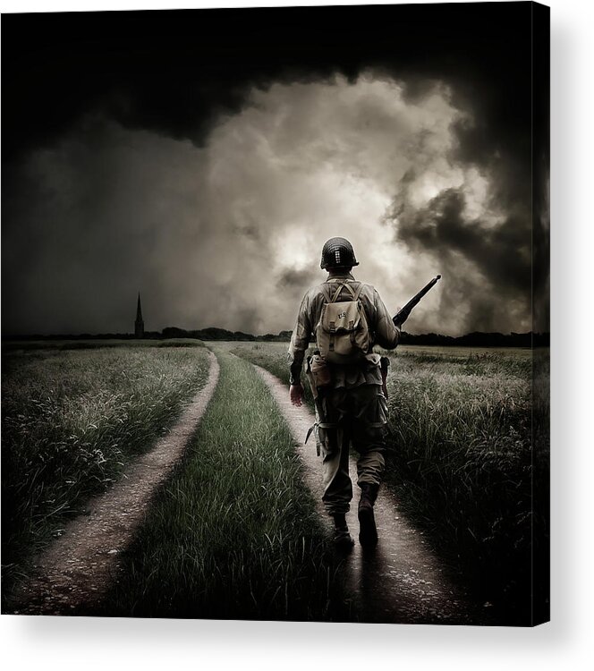 Ian David Soar Acrylic Print featuring the photograph Alone On The 6th by Ian David Soar