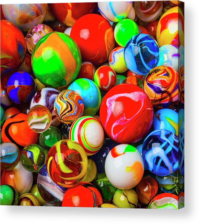 Marbles Acrylic Print featuring the photograph Amazing Colorful Marbles by Garry Gay