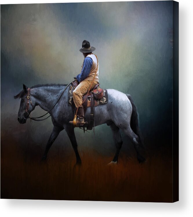 American West Acrylic Print featuring the photograph American Cowboy by David and Carol Kelly