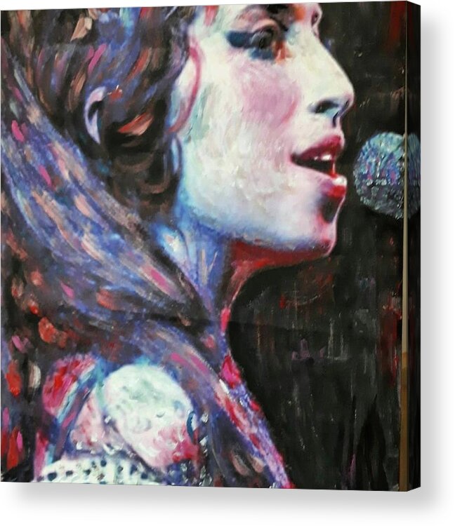 Amy Acrylic Print featuring the painting Amy in concert by Sam Shaker