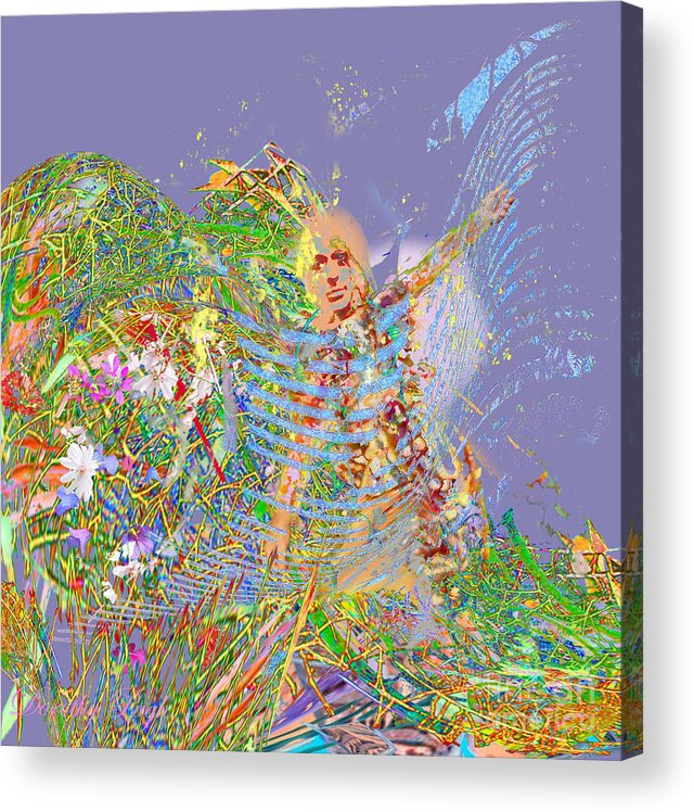 Angel Acrylic Print featuring the digital art Angel Arriving by Dorothy Pugh