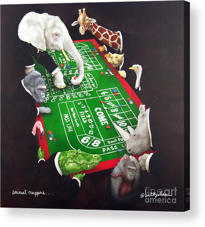 Will Bullas Acrylic Print featuring the painting Animal Crappers... by Will Bullas