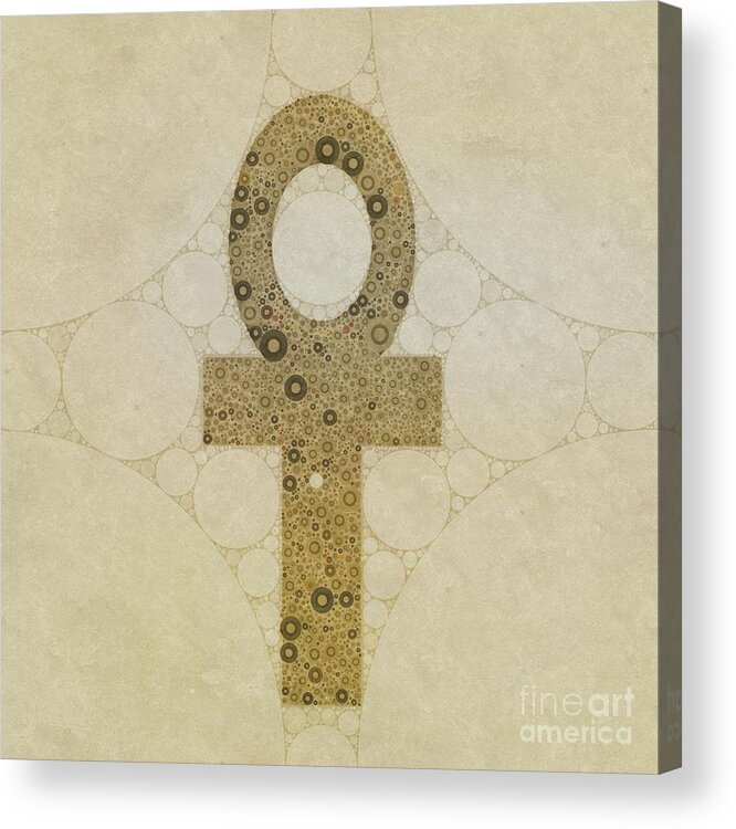 Ankh Acrylic Print featuring the digital art Ankh, Sacred Symbol, Pop Art by MB by Esoterica Art Agency