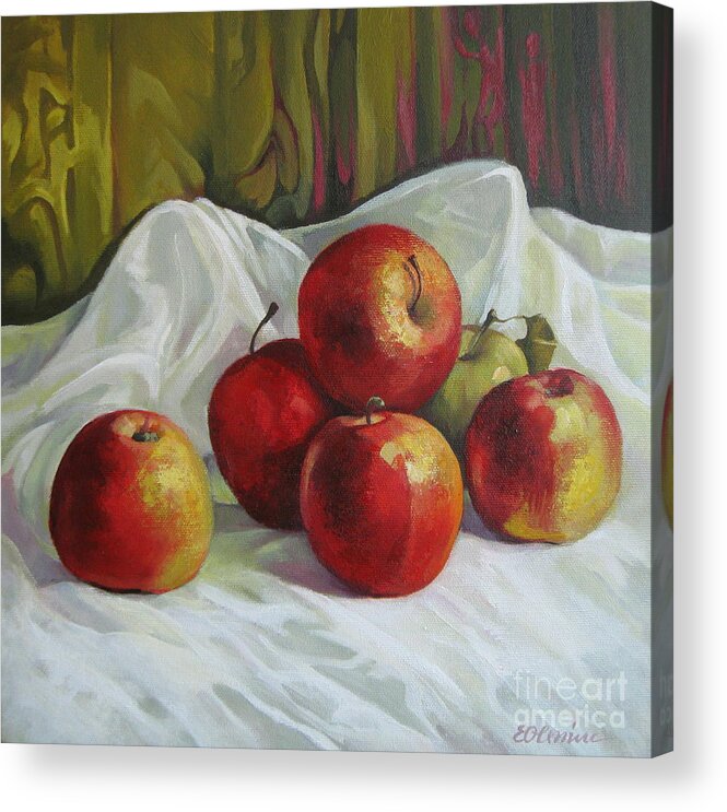 Apples Acrylic Print featuring the painting Apples by Elena Oleniuc