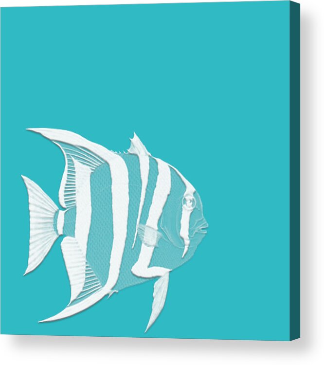 Digital Art Acrylic Print featuring the digital art Aqua Fish by Bonnie Bruno