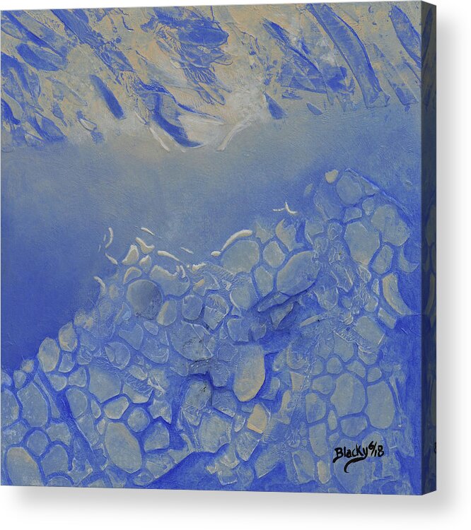 Blue Abstract Art Acrylic Print featuring the painting Arctic Light by Donna Blackhall