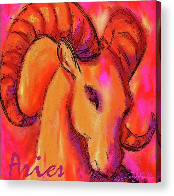 Aries Acrylic Print featuring the painting Aries by Tony Franza