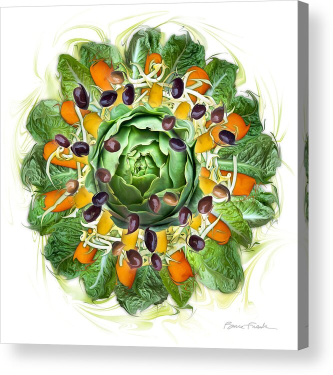 Culinary Mandala Acrylic Print featuring the photograph Artichoke Salad by Bruce Frank