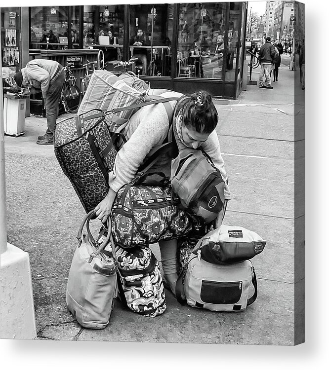 Greenwich Village Acrylic Print featuring the photograph Bag Lady by Eric Lake