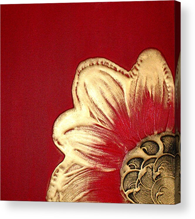 Red Flower Acrylic Print featuring the painting Attraction by Amanda Dagg