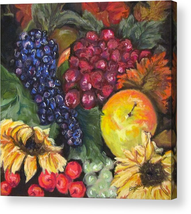 Fruit Acrylic Print featuring the pastel Autumn Bounty by Barbara O'Toole