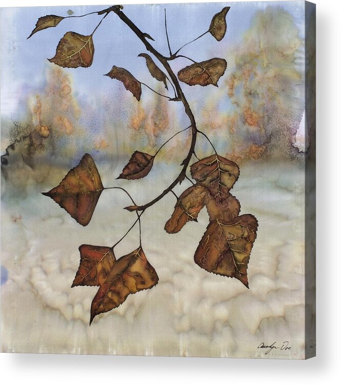 Autumn Acrylic Print featuring the tapestry - textile Autumn Leaves by Carolyn Doe