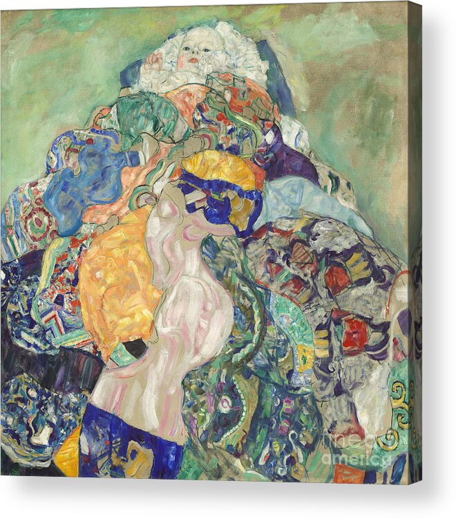  Acrylic Print featuring the painting Baby (cradle) by Gustav Klimt
