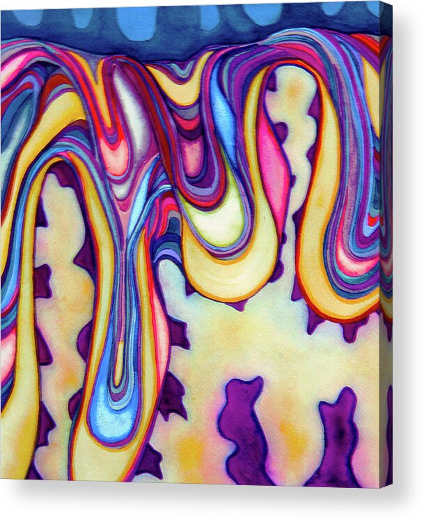 Undulating And Flowing Acrylic Print featuring the painting Backyard Vibrations by Rod Whyte