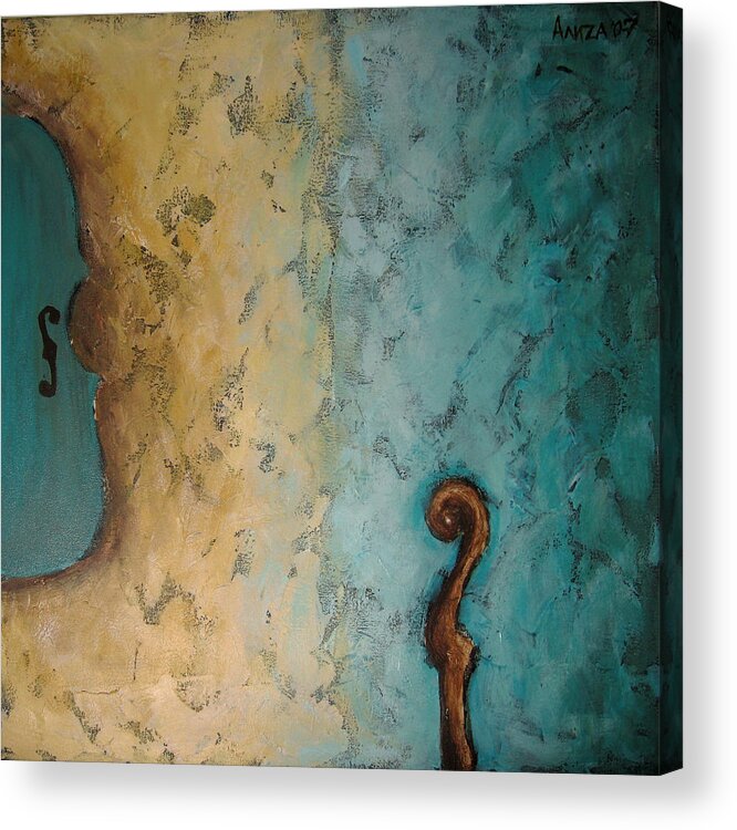 Violin Acrylic Print featuring the painting Balance by Aliza Souleyeva-Alexander
