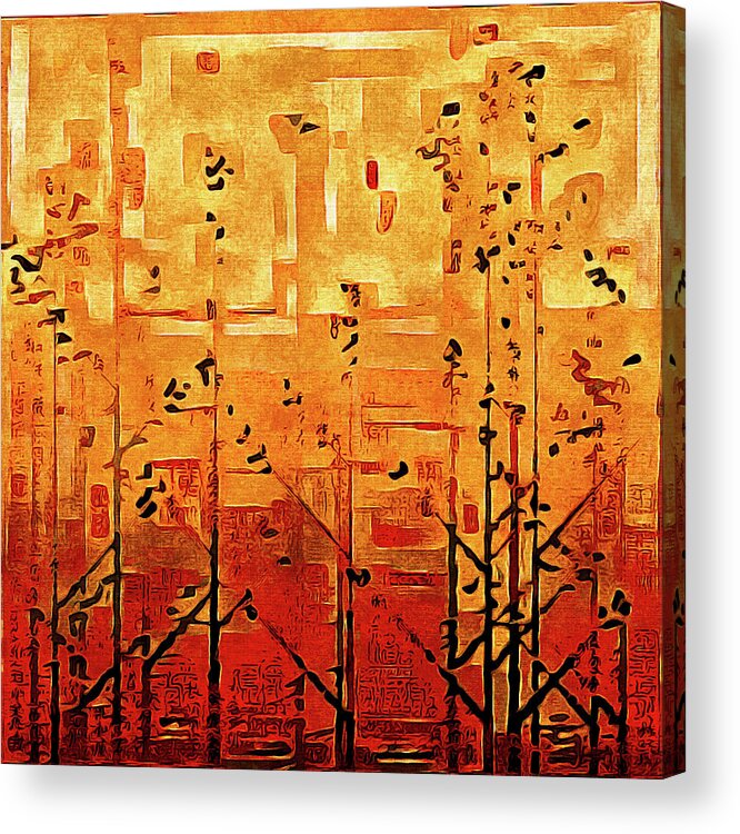 Bamboo Acrylic Print featuring the painting Bamboo by Susan Maxwell Schmidt