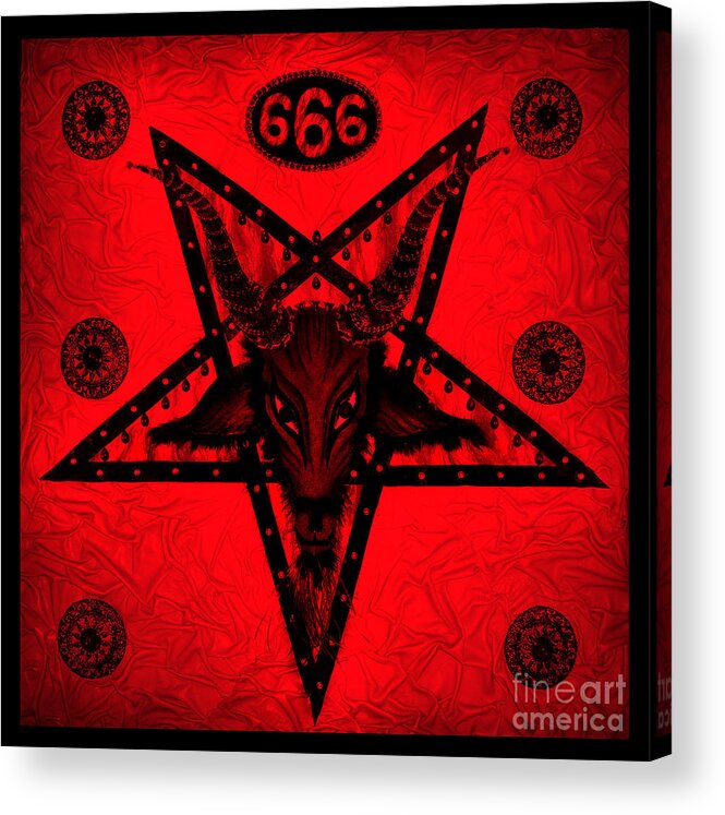 Baphomet Satanic Pentagram Black Red Acrylic Print By Sofia Metal