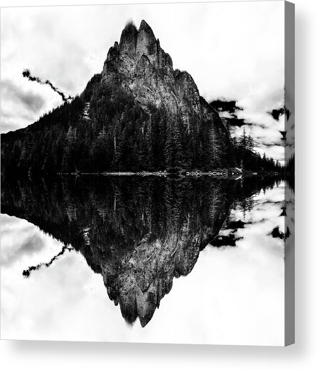 Epic Acrylic Print featuring the digital art Baring Mountain Reflection by Pelo Blanco Photo