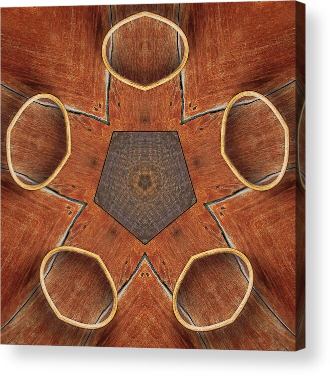 Kaleidoscope Acrylic Print featuring the photograph Barn Wood Kaleidoscope 2 by Peter J Sucy