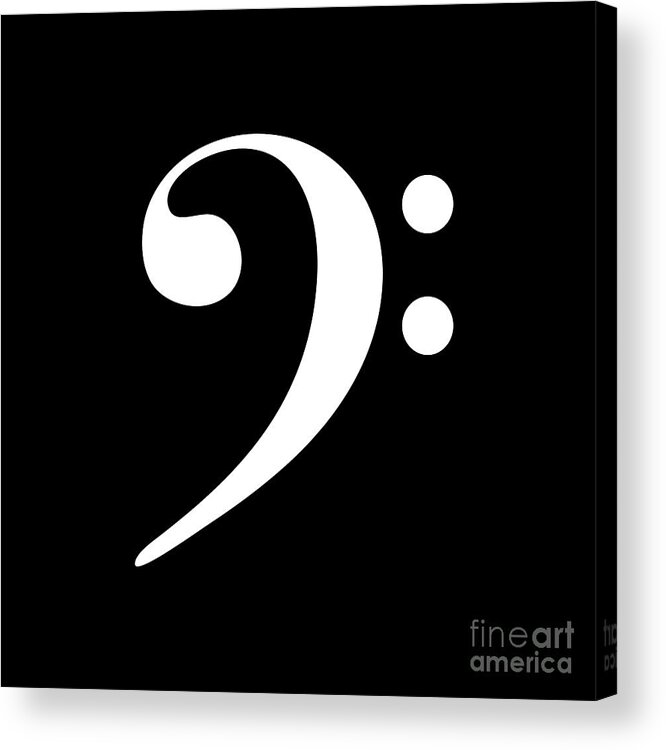 Bass Clef Acrylic Print featuring the painting Baseline Beat Bass Clef music symbol by Tina Lavoie