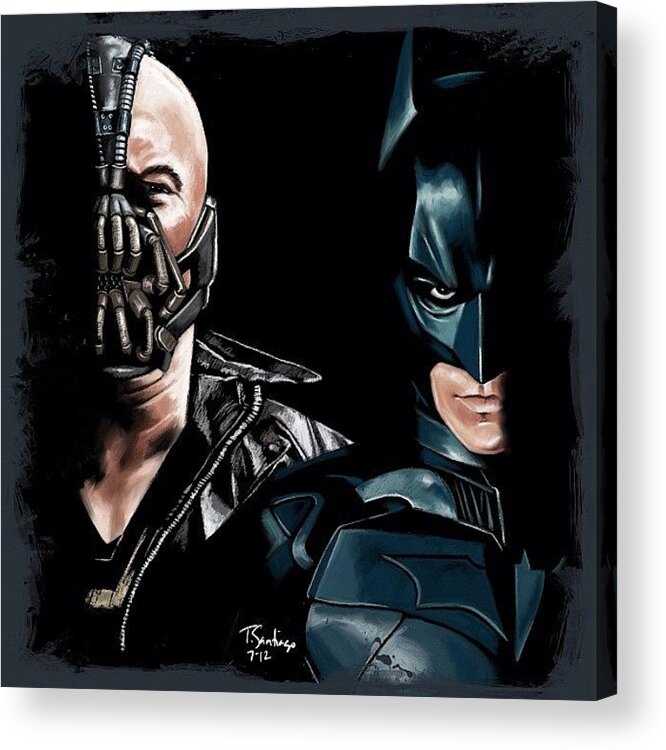 Batman Acrylic Print featuring the photograph Batman & Bane by Tony Santiago