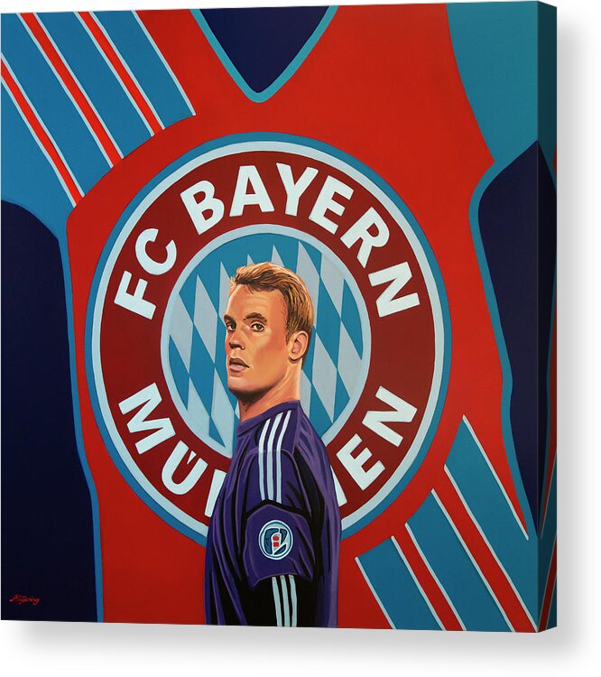 Bayern Munich Acrylic Print featuring the painting Bayern Munchen Painting by Paul Meijering