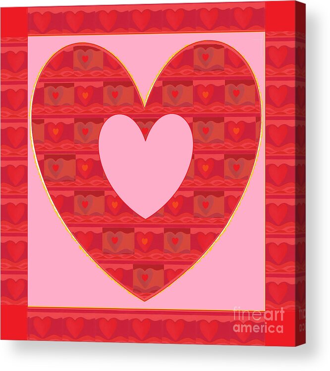 Valentine Acrylic Print featuring the mixed media Be Mine by Helena Tiainen