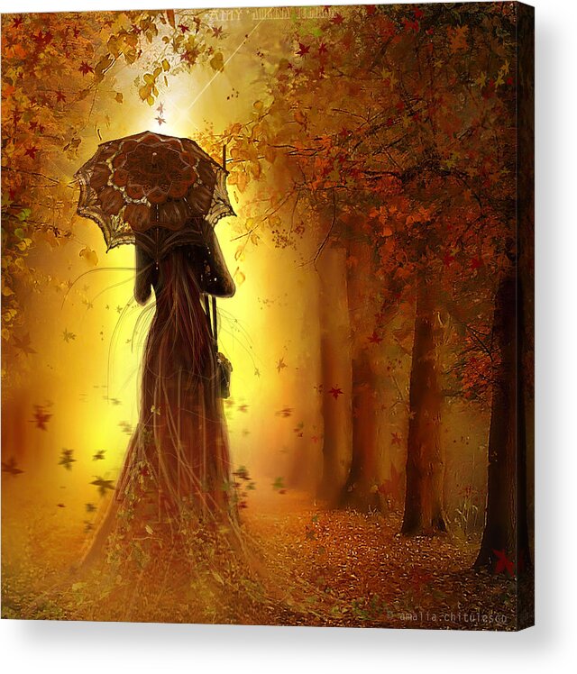 Amalia Iuliana Chitulescu Acrylic Print featuring the digital art Be My Autumn by Amalia Iuliana Chitulescu