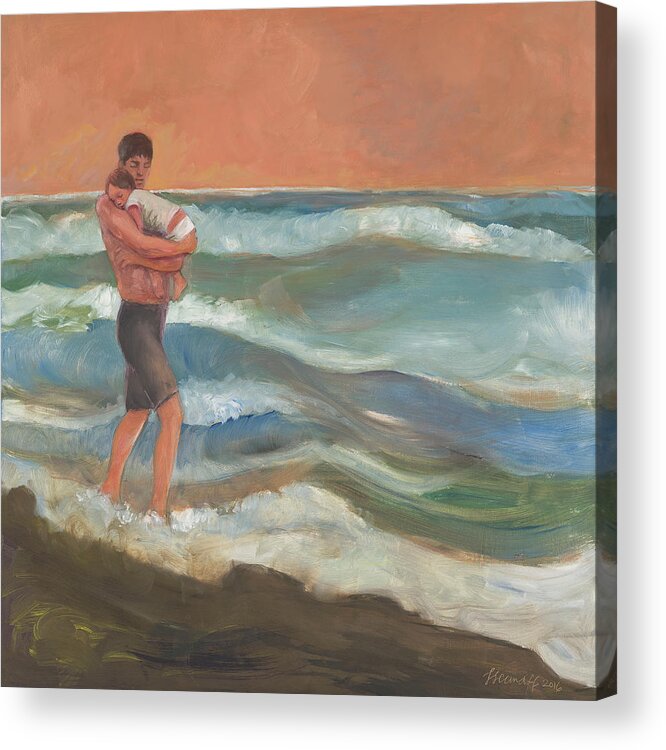 Painting Acrylic Print featuring the painting Beach Baby by Laura Lee Cundiff