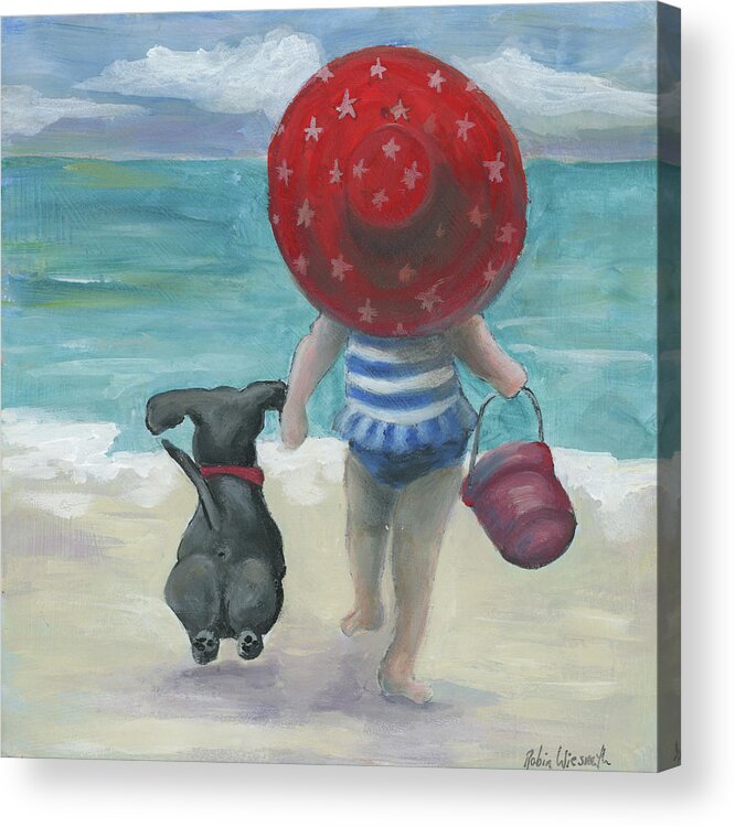 Beach Acrylic Print featuring the painting Beach Buddies by Robin Wiesneth