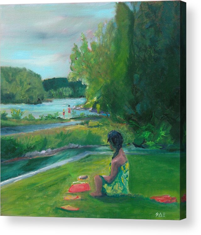 Summer Acrylic Print featuring the painting Beauty and the Beholder by Susan Esbensen