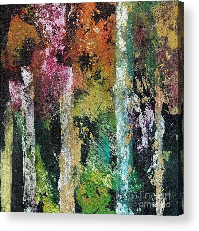 Forests Acrylic Print featuring the painting Beauty in the Abstract Forest by Frances Marino