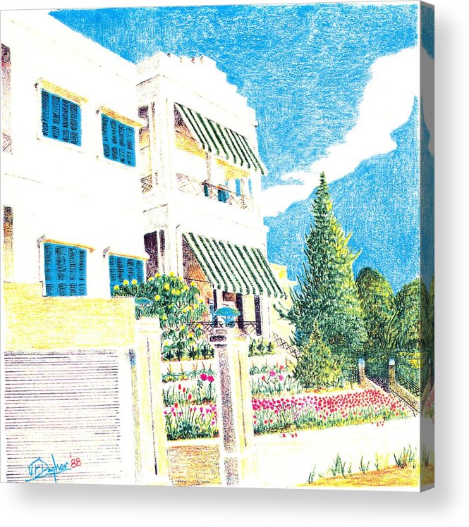 House Acrylic Print featuring the painting Beit Nahas by Joe Dagher