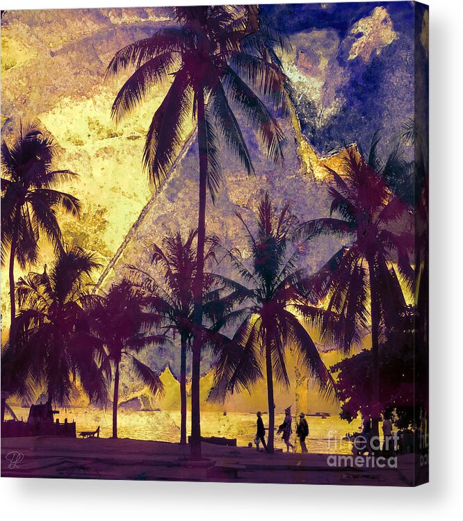 Palm Trees Acrylic Print featuring the photograph Beside the Sea by LemonArt Photography