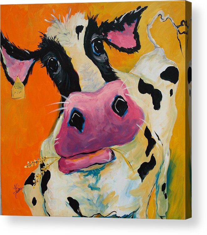Cow Acrylic Print featuring the painting Bessie by Terri Einer