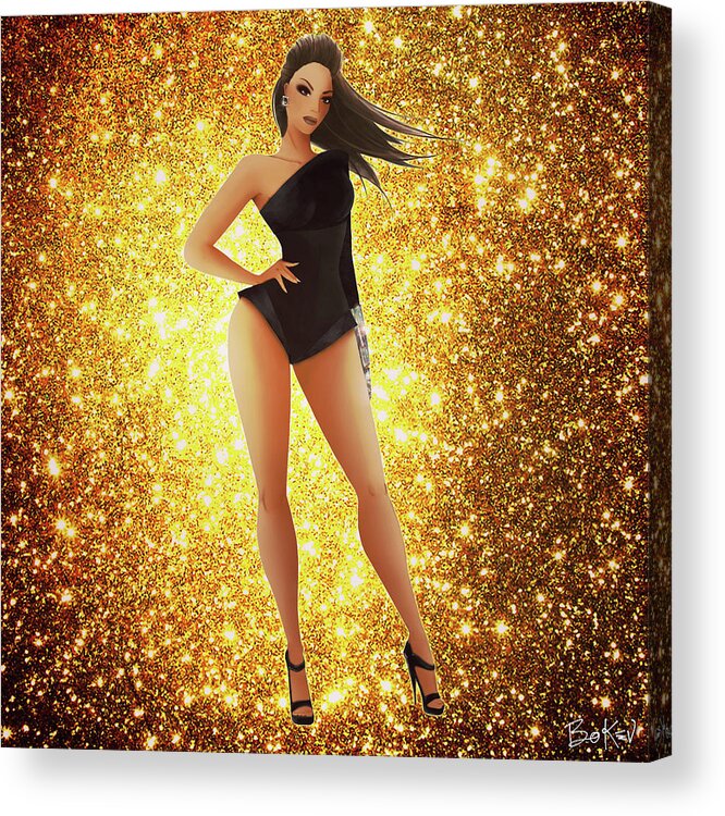 Beyonce Acrylic Print featuring the digital art Beyonce - Single Ladies - RMX by Bo Kev