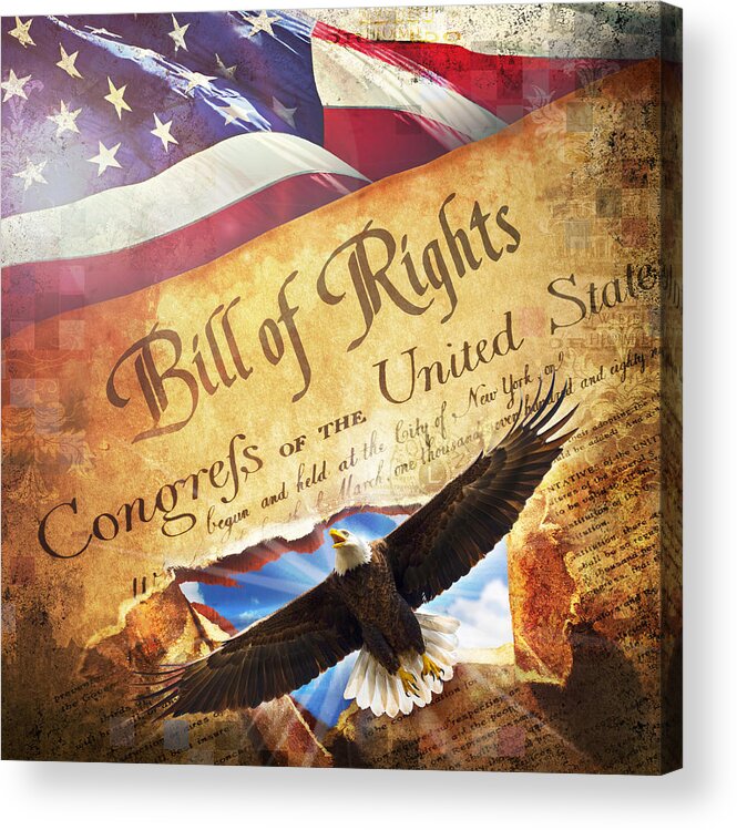 Bill Of Rights Acrylic Print featuring the digital art Bill of RIghts by Evie Cook