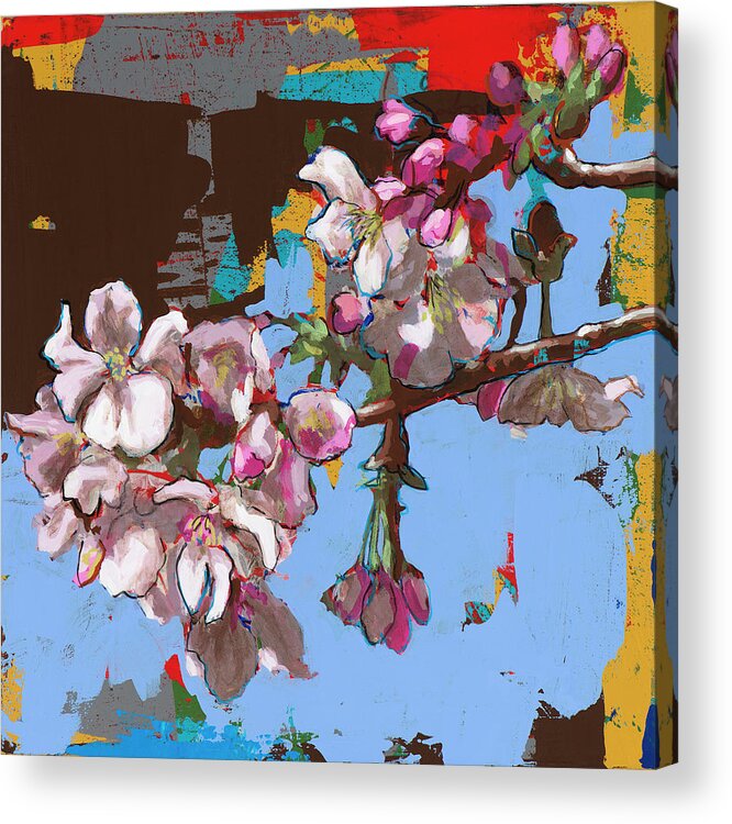 Cherryblossoms Acrylic Print featuring the painting Biosphere #9 by David Palmer