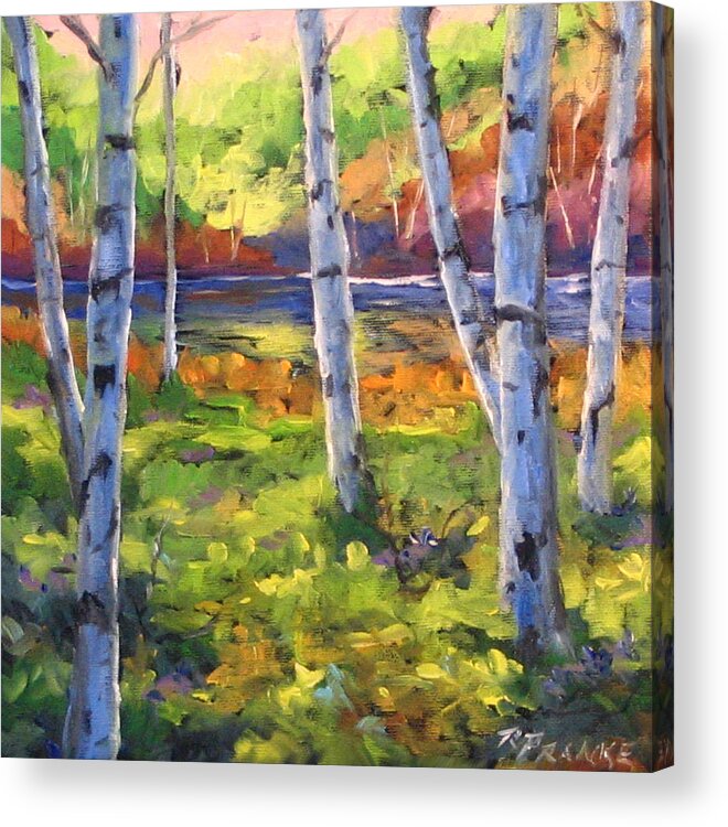 Art Acrylic Print featuring the painting Birches 01 by Richard T Pranke