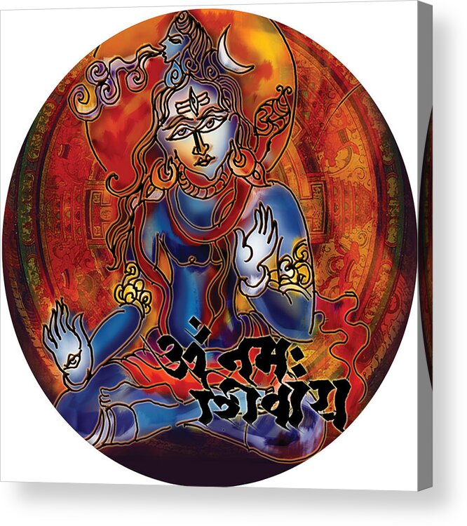  Acrylic Print featuring the painting Blessing Shiva by Guruji Aruneshvar Paris Art Curator Katrin Suter