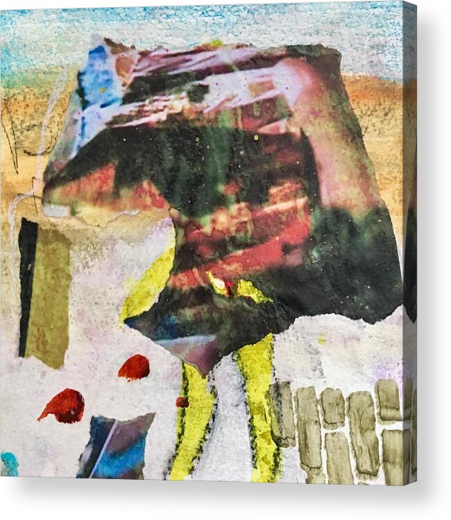 Abstract Acrylic Print featuring the painting Blockhead by Carole Johnson