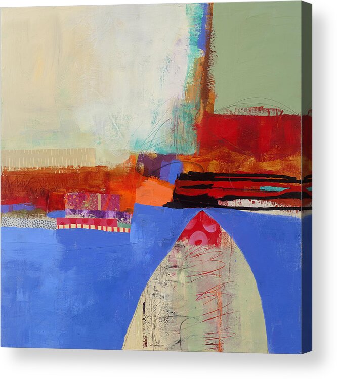 Abstract Art Acrylic Print featuring the painting Blue Arch by Jane Davies